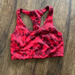 Zella Women’s Red Floral Sports Bra Size Small